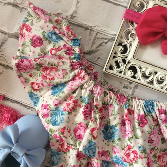 Boutique Baby Girl Romper & Headband Set - Picture 2 of 3